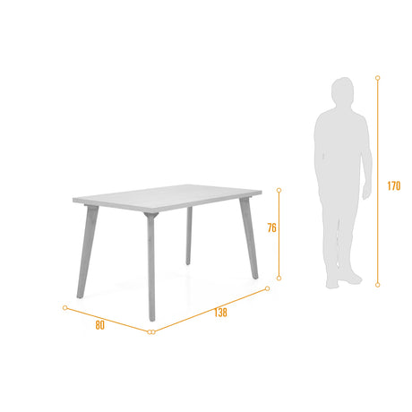 Mesa de Comedor Lugo Matiz Oasis 138x76cm Cuadrado de Seis Puestos sin Sillas - COMEDORES | Bylmo