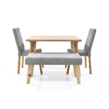 Set Comedor Lugo Matiz Oasis 110x76cm Cuadrado de Cuatro Puestos con Dos Sillas Liverpool y Un Butaco Plata - COMEDORES | Bylmo