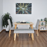 Set Comedor Lugo Matiz Oasis 110x76cm Cuadrado de Cuatro Puestos con Dos Sillas Liverpool y Un Butaco Plata - COMEDORES | Bylmo