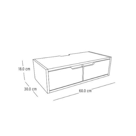 Repisa Innova Blanco 60x18cm con Un Cajón - REPISAS | Bylmo
