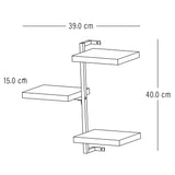 Repisa Abby Madera Natural y Negro 40x40cm con Tres Entrepaños - REPISAS | Bylmo
