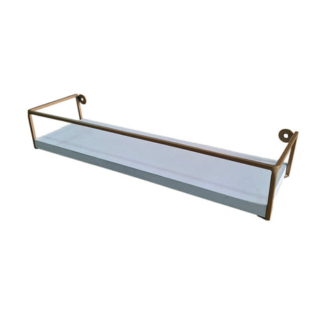 Repisa Monet Blanco y Dorado 41x12cm con Un Entrepaño - REPISAS | Bylmo