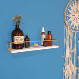 Repisa Monet Blanco y Dorado 41x12cm con Un Entrepaño - REPISAS | Bylmo