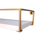 Repisa Monet Blanco y Dorado 41x12cm con Un Entrepaño - REPISAS | Bylmo