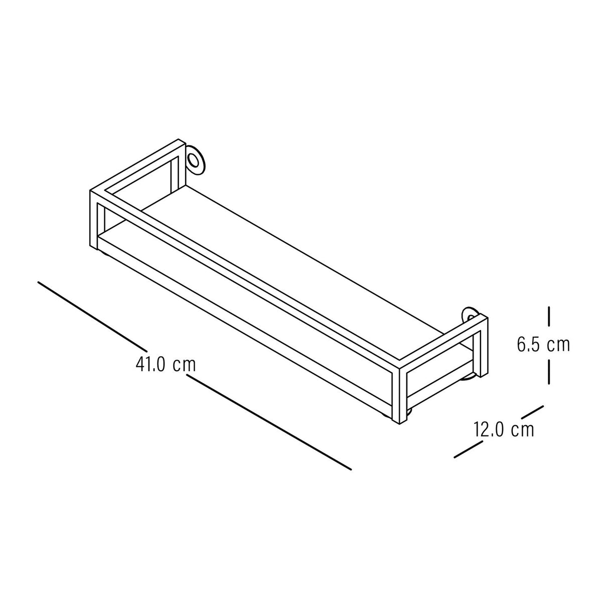 Repisa Monet Blanco y Dorado 41x12cm con Un Entrepaño - REPISAS | Bylmo