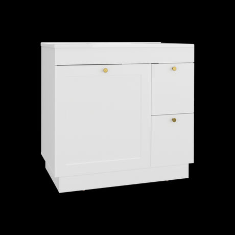 Mueble para Lavamanos Baluarte Blanco 91.7x86.3cm Individual con Lavamanos Empotrado y con Tres Puertas - MUEBLES PARA LAVAMANOS | Bylmo