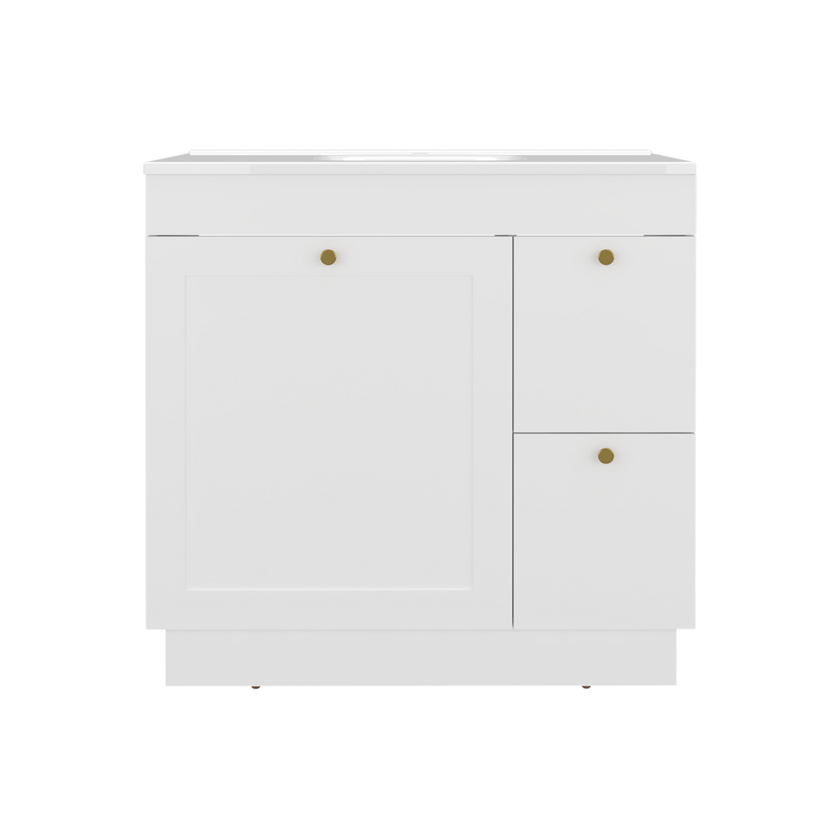 Mueble para Lavamanos Baluarte Blanco 91.7x86.3cm Individual con Lavamanos Empotrado y con Tres Puertas - MUEBLES PARA LAVAMANOS | Bylmo