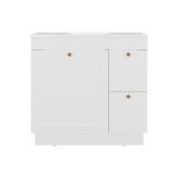 Mueble para Lavamanos Baluarte Blanco 91.7x86.3cm Individual con Lavamanos Empotrado y con Tres Puertas