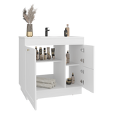 Mueble para Lavamanos Baluarte Blanco 91.7x86.3cm Individual con Lavamanos Empotrado y con Tres Puertas
