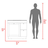 Mueble para Lavamanos Baluarte Blanco 91.7x86.3cm Individual con Lavamanos Empotrado y con Tres Puertas - MUEBLES PARA LAVAMANOS | Bylmo