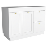 Mueble para Lavamanos Baluarte Blanco 121.9x86.3cm Individual con Lavamanos Empotrado y con Cuatro Puertas - MUEBLES PARA LAVAMANOS | Bylmo