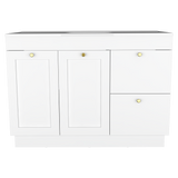 Mueble para Lavamanos Baluarte Blanco 121.9x86.3cm Individual con Lavamanos Empotrado y con Cuatro Puertas - MUEBLES PARA LAVAMANOS | Bylmo