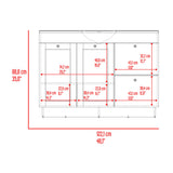Mueble para Lavamanos Baluarte Blanco 121.9x86.3cm Individual con Lavamanos Empotrado y con Cuatro Puertas - MUEBLES PARA LAVAMANOS | Bylmo