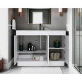 Mueble para Lavamanos Baluarte Blanco 121.9x86.3cm Individual con Lavamanos Empotrado y con Cuatro Puertas - MUEBLES PARA LAVAMANOS | Bylmo