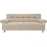 Sofá Cama Milan Beige 180x30cm de Tres Puestos Reclinable Con Tapizado Acolchado y Antifluido - SOFAS Y POLTRONAS | Bylmo