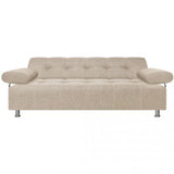Sofá Cama Milan Beige 180x30cm de Tres Puestos Reclinable Con Tapizado Acolchado y Antifluido - SOFAS Y POLTRONAS | Bylmo