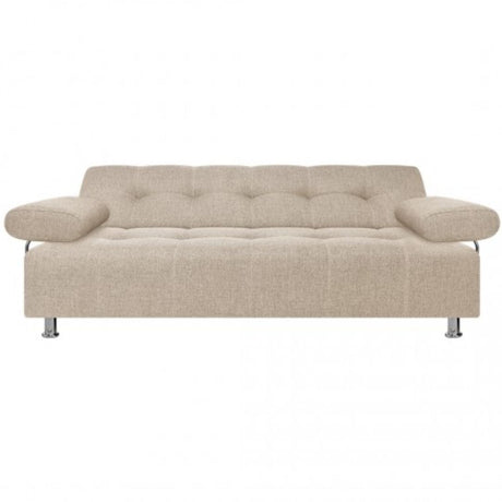 Sofá Cama Milan Beige 180x30cm de Tres Puestos Reclinable Con Tapizado Acolchado y Antifluido - SOFAS Y POLTRONAS | Bylmo