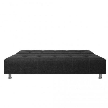 Sofá Cama Milan Negro 180x30cm de Tres Puestos Reclinable Con Tapizado Acolchado y Antifluido - SOFAS Y POLTRONAS | Bylmo