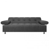 Sofá Cama Milan Plomo 180x30cm de Tres Puestos Reclinable Con Tapizado Acolchado y Antifluido - SOFAS Y POLTRONAS | Bylmo