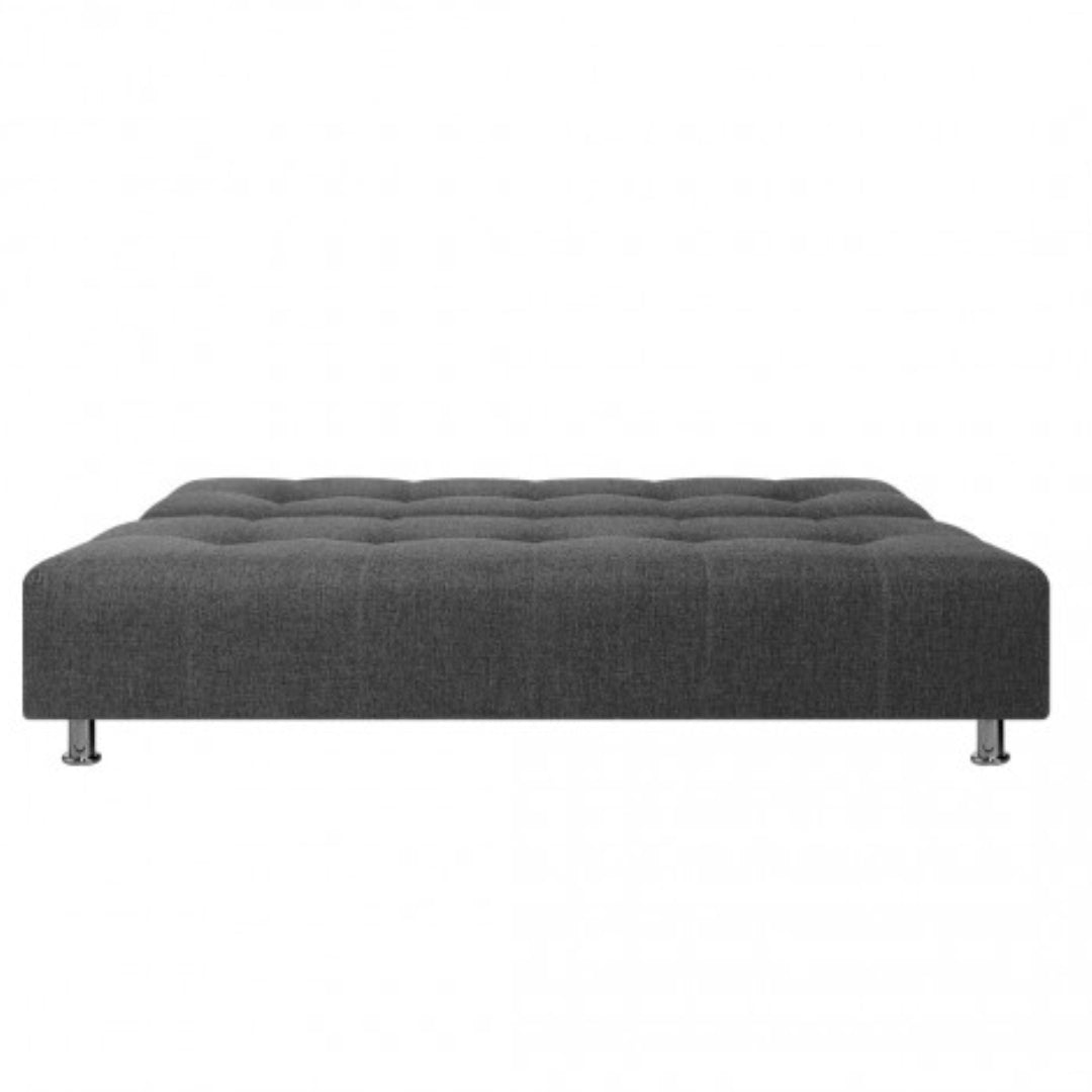 Sofá Cama Milan Plomo 180x30cm de Tres Puestos Reclinable Con Tapizado Acolchado y Antifluido - SOFAS Y POLTRONAS | Bylmo