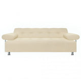 Sofá Cama Milan Marfil 180x30cm de Tres Puestos Reclinable Con Tapizado Acolchado y Antifluido - SOFAS Y POLTRONAS | Bylmo