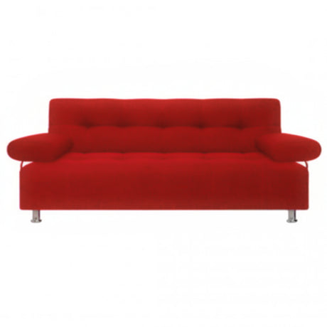 Sofá Cama Milan Rojo 180x30cm de Tres Puestos Reclinable Con Tapizado Acolchado y Antifluido - SOFAS Y POLTRONAS | Bylmo