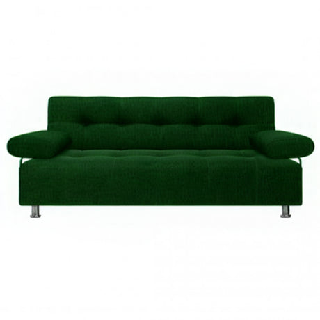 Sofá Cama Milan Verde 180x30cm de Tres Puestos Reclinable Con Tapizado Acolchado y Antifluido - SOFAS Y POLTRONAS | Bylmo