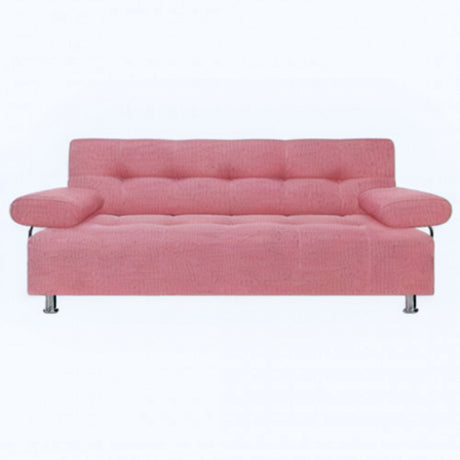Sofá Cama Milan Rosado 180x30cm de Tres Puestos Reclinable Con Tapizado Acolchado y Antifluido - SOFAS Y POLTRONAS | Bylmo