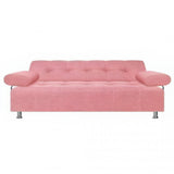 Sofá Cama Milan Rosado 180x30cm de Tres Puestos Reclinable Con Tapizado Acolchado y Antifluido - SOFAS Y POLTRONAS | Bylmo