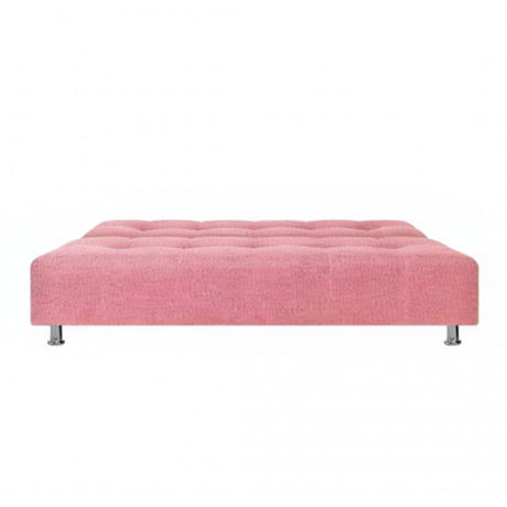 Sofá Cama Milan Rosado 180x30cm de Tres Puestos Reclinable Con Tapizado Acolchado y Antifluido - SOFAS Y POLTRONAS | Bylmo