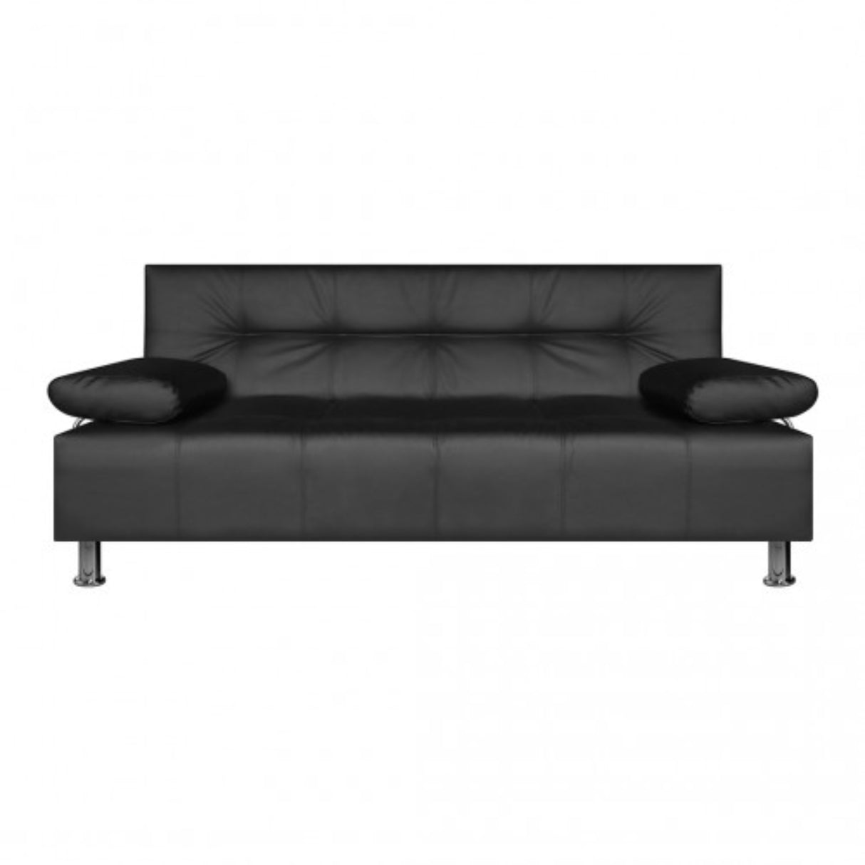 Sofá Cama Milan Negro 180x30cm de Tres Puestos Reclinable Con Tapizado de Cuerina Acolchado y Antifluido - SOFAS Y POLTRONAS | Bylmo