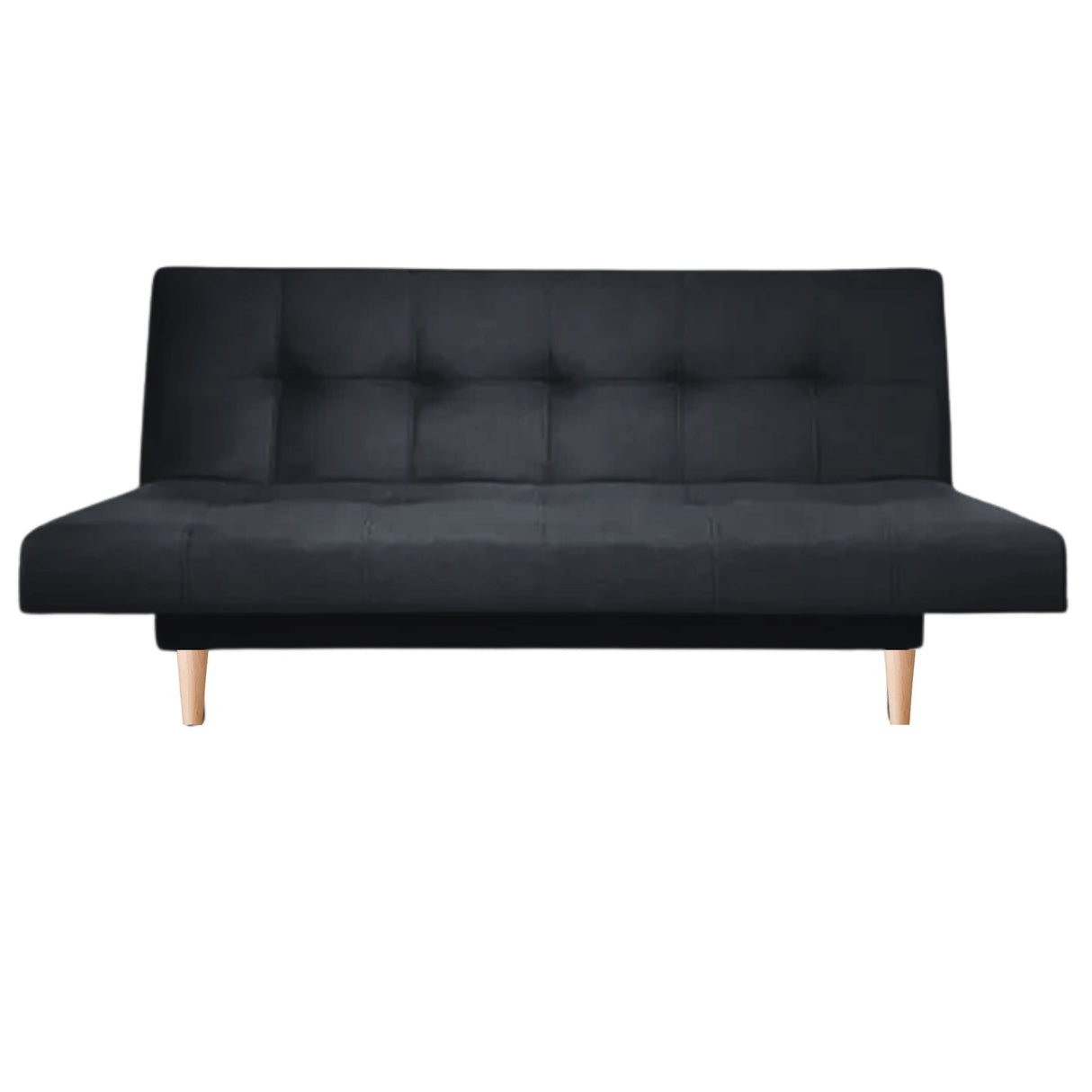 Sofá Cama Manchesster Negro 170x30cm de Tres Puestos Reclinable Con Tapizado Acolchado y Antifluido - SOFAS Y POLTRONAS | Bylmo