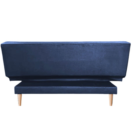 Sofá Cama Manchesster Negro 170x30cm de Tres Puestos Reclinable Con Tapizado Acolchado y Antifluido - SOFAS Y POLTRONAS | Bylmo