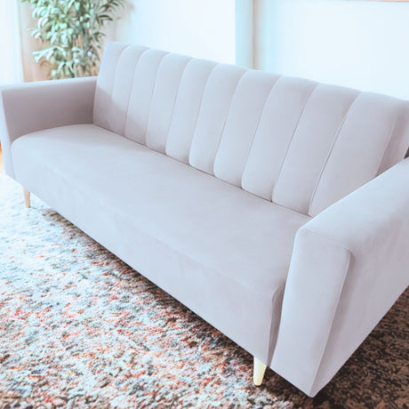 Sofá Cama Split plata 200x30cm de Tres Puestos Reclinable Con Tapizado Acolchado y Antifluido - SOFAS Y POLTRONAS | Bylmo