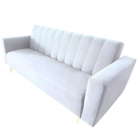 Sofá Cama Split plata 200x30cm de Tres Puestos Reclinable Con Tapizado Acolchado y Antifluido - SOFAS Y POLTRONAS | Bylmo