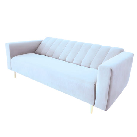 Sofá Cama Split plata 200x30cm de Tres Puestos Reclinable Con Tapizado Acolchado y Antifluido - SOFAS Y POLTRONAS | Bylmo