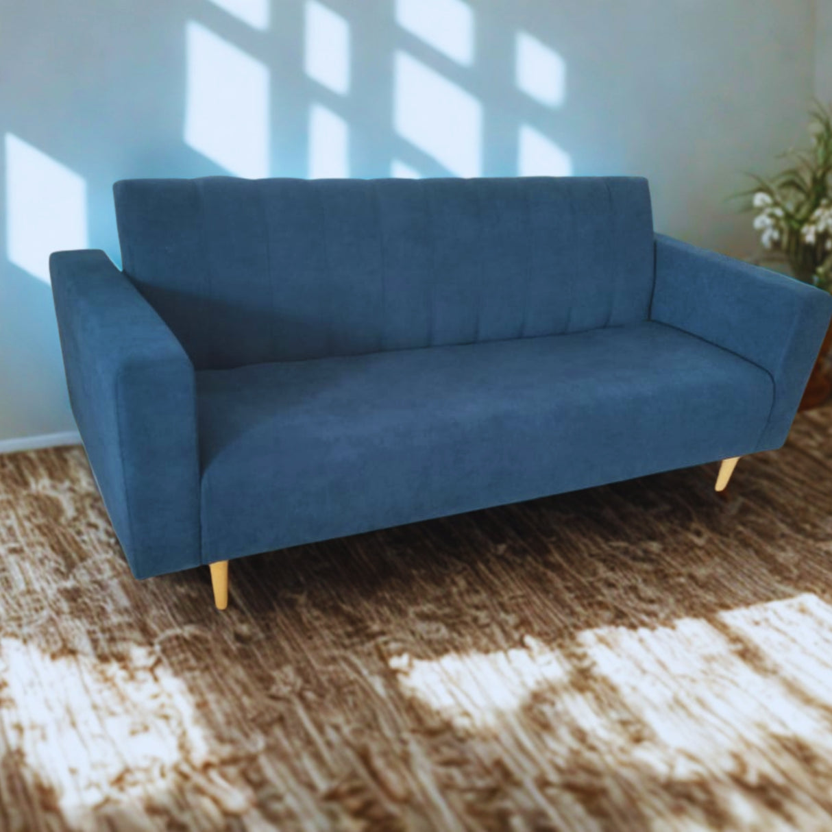 Sofá Cama Split Petróleo 200x30cm de Tres Puestos Reclinable Con Tapizado Acolchado y Antifluido - SOFAS Y POLTRONAS | Bylmo