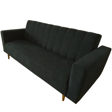 Sofá Cama Split negro 200x30cm de Tres Puestos Reclinable Con Tapizado Acolchado y Antifluido - SOFAS Y POLTRONAS | Bylmo