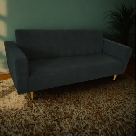 Sofá Cama Split negro 200x30cm de Tres Puestos Reclinable Con Tapizado Acolchado y Antifluido - SOFAS Y POLTRONAS | Bylmo