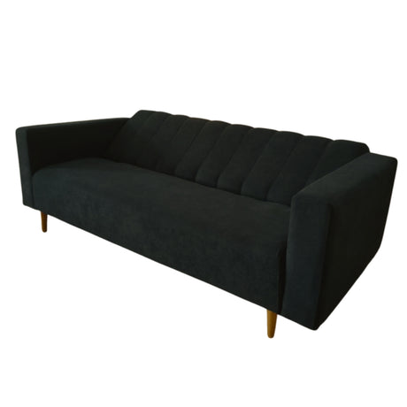 Sofá Cama Split negro 200x30cm de Tres Puestos Reclinable Con Tapizado Acolchado y Antifluido - SOFAS Y POLTRONAS | Bylmo