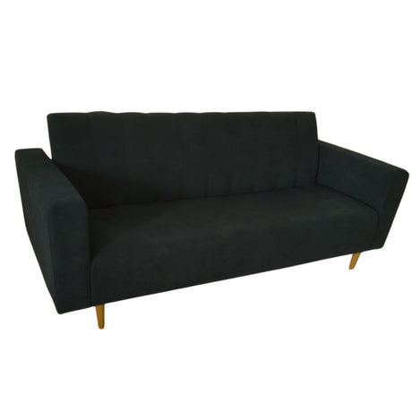 Sofá Cama Split negro 200x30cm de Tres Puestos Reclinable Con Tapizado Acolchado y Antifluido - SOFAS Y POLTRONAS | Bylmo