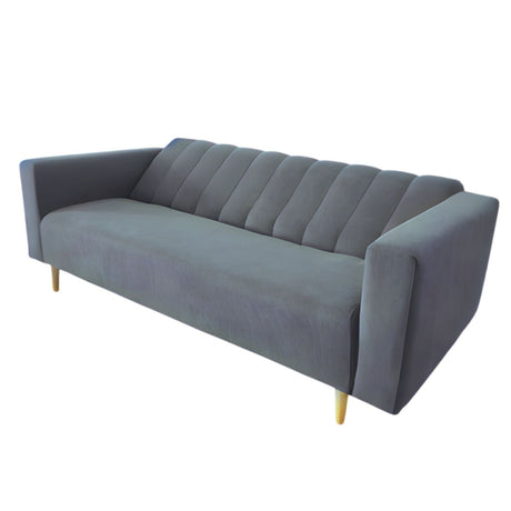 Sofá Cama Split gris 200x30cm de Tres Puestos Reclinable Con Tapizado Acolchado y Antifluido - SOFAS Y POLTRONAS | Bylmo
