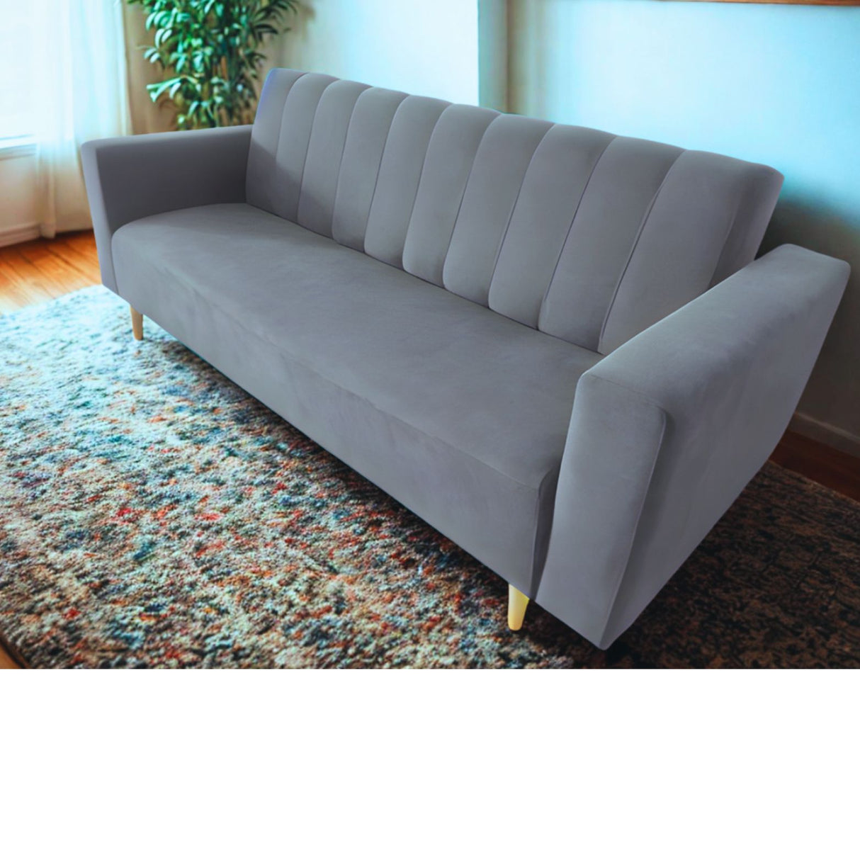 Sofá Cama Split gris 200x30cm de Tres Puestos Reclinable Con Tapizado Acolchado y Antifluido - SOFAS Y POLTRONAS | Bylmo