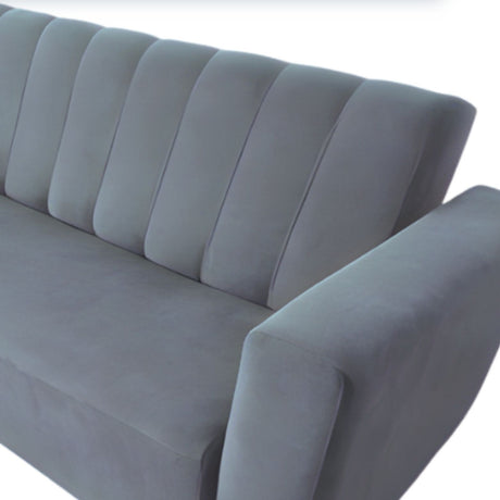 Sofá Cama Split gris 200x30cm de Tres Puestos Reclinable Con Tapizado Acolchado y Antifluido - SOFAS Y POLTRONAS | Bylmo