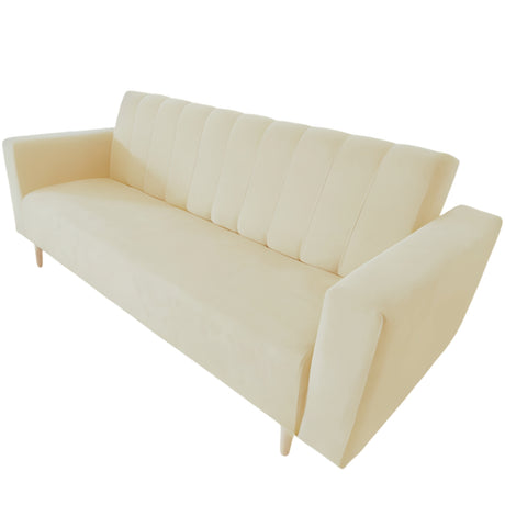 Sofá Cama Split beige 200x30cm de Tres Puestos Reclinable Con Tapizado Acolchado y Antifluido - SOFAS Y POLTRONAS | Bylmo