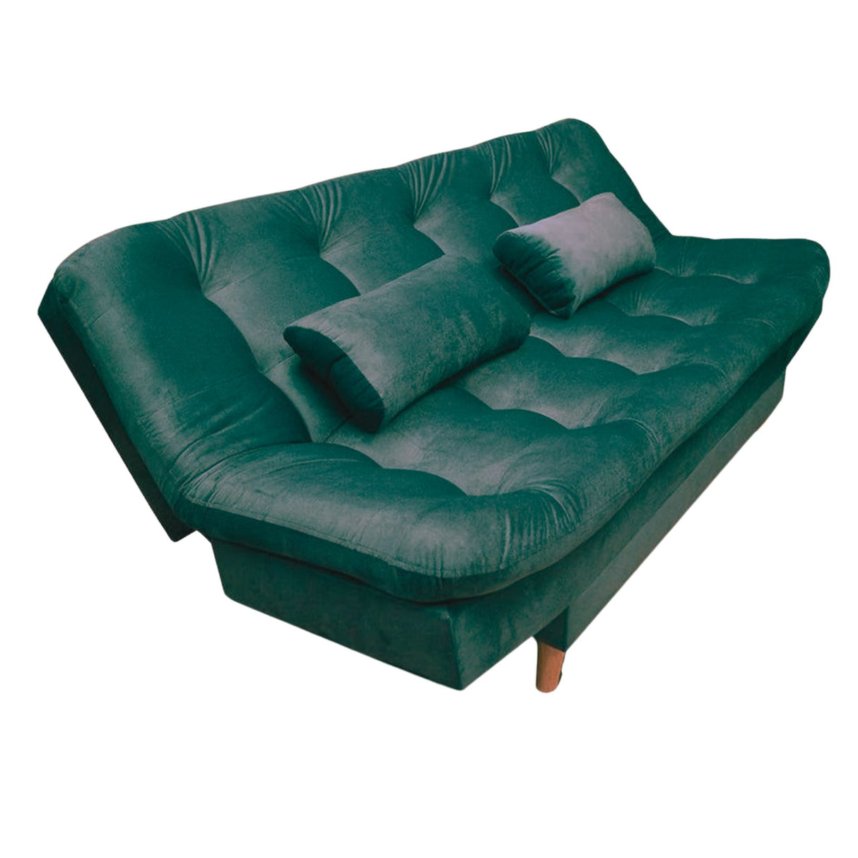 Sofá Cama Magic Verde 180x30cm de Tres Puestos Reclinable Con Tapizado Acolchado y Antifluido - SOFAS Y POLTRONAS | Bylmo