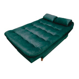 Sofá Cama Magic Verde 180x30cm de Tres Puestos Reclinable Con Tapizado Acolchado y Antifluido - SOFAS Y POLTRONAS | Bylmo
