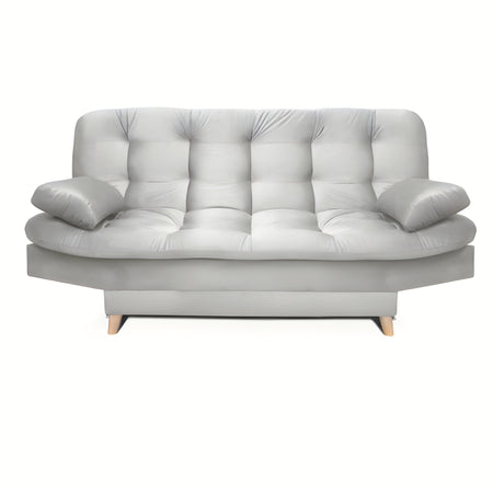 Sofá Cama Magic Plata 180x30cm de Tres Puestos Reclinable Con Tapizado Acolchado y Antifluido - SOFAS Y POLTRONAS | Bylmo