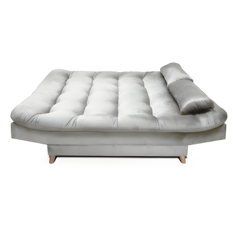 Sofá Cama Magic Plata 180x30cm de Tres Puestos Reclinable Con Tapizado Acolchado y Antifluido - SOFAS Y POLTRONAS | Bylmo