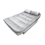 Sofá Cama Magic Plata 180x30cm de Tres Puestos Reclinable Con Tapizado Acolchado y Antifluido - SOFAS Y POLTRONAS | Bylmo